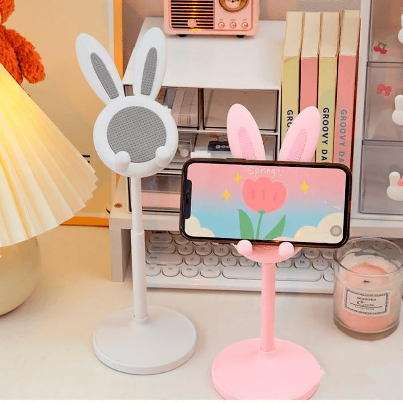 Adjustable Bunny Ear Mobile Phone Holder Compatible with All Phones in Pink & White Colors Phone Grip Holder Phone Stand Life Cell Phone