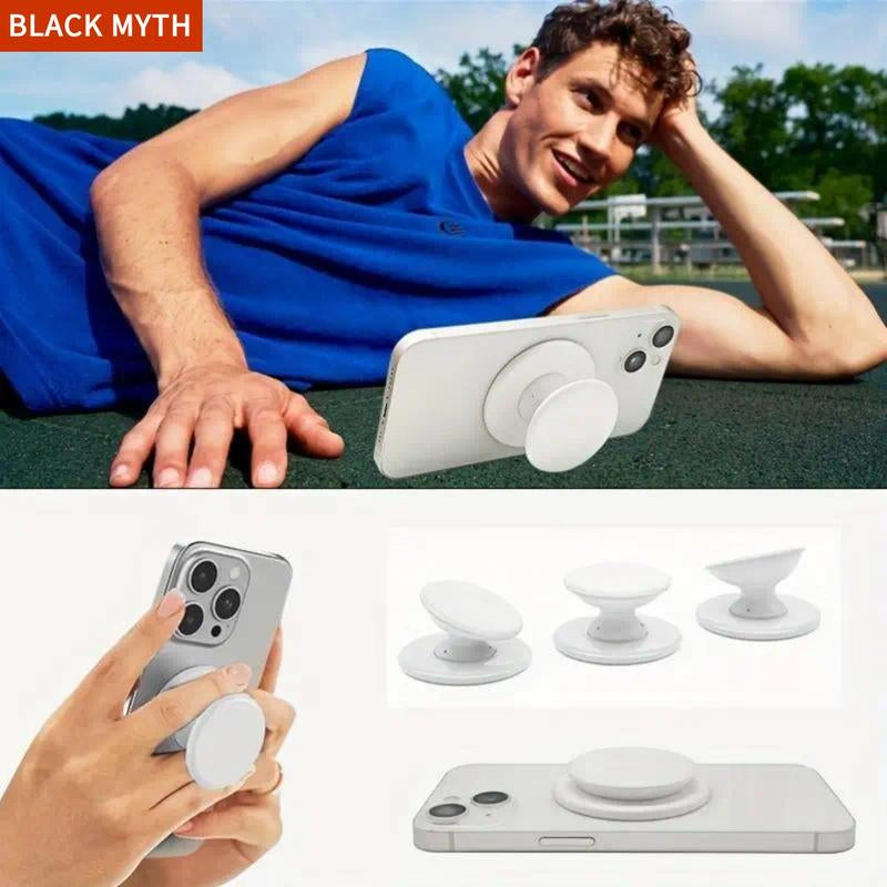 2Pcs Solid Color Design Soft Silicone Mobile Phone Grip Holder, Collapsible & Expandable Phone Grip Stand, Phone Accessories for Smartphones