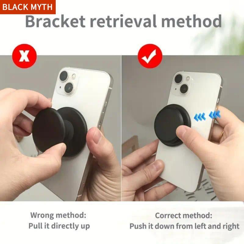 2Pcs Solid Color Design Soft Silicone Mobile Phone Grip Holder, Collapsible & Expandable Phone Grip Stand, Phone Accessories for Smartphones