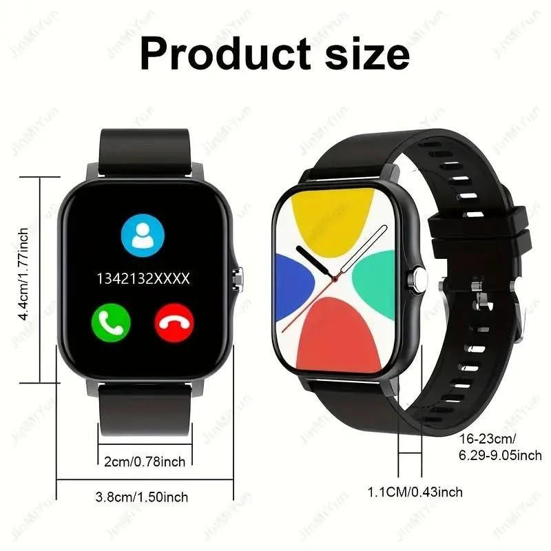 1.83-Inch High-Definition Touchscreen Smartwatch with Pink Strap - Making/Answering Calls, Step and Calorie Trackers, SMS Alerts, Weather Updates, Music Control, USB Charging, Suitable for Android and Iphone - Perfect for Outdoor Activities