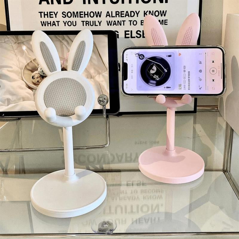 Adjustable Bunny Ear Mobile Phone Holder Compatible with All Phones in Pink & White Colors Phone Grip Holder Phone Stand Life Cell Phone