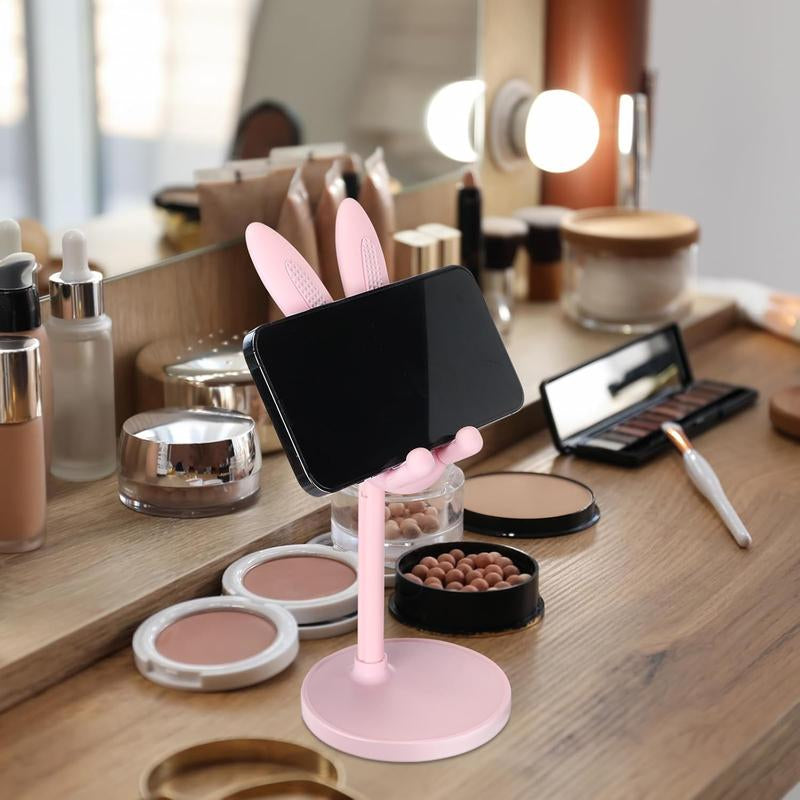 Adjustable Bunny Ear Mobile Phone Holder Compatible with All Phones in Pink & White Colors Phone Grip Holder Phone Stand Life Cell Phone