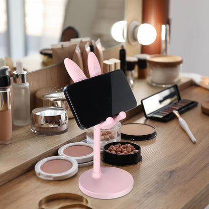 Adjustable Bunny Ear Mobile Phone Holder Compatible with All Phones in Pink & White Colors Phone Grip Holder Phone Stand Life Cell Phone
