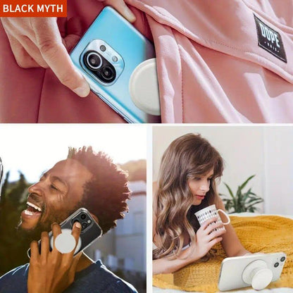 2Pcs Solid Color Design Soft Silicone Mobile Phone Grip Holder, Collapsible & Expandable Phone Grip Stand, Phone Accessories for Smartphones