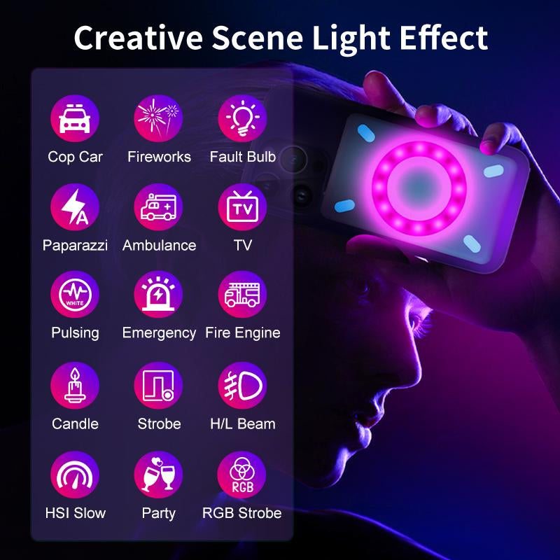 Magnetic Power Bank , Wireless Portable Charger, LED Fill Light, Selfie Light ,Compatible with Iphone 15/15 Plus/15 Pro/15 Pro Max, Iphone 14/13/12 Series and More. Luz Para Usb Charging Portable Charger Iphone Compact Adjustable