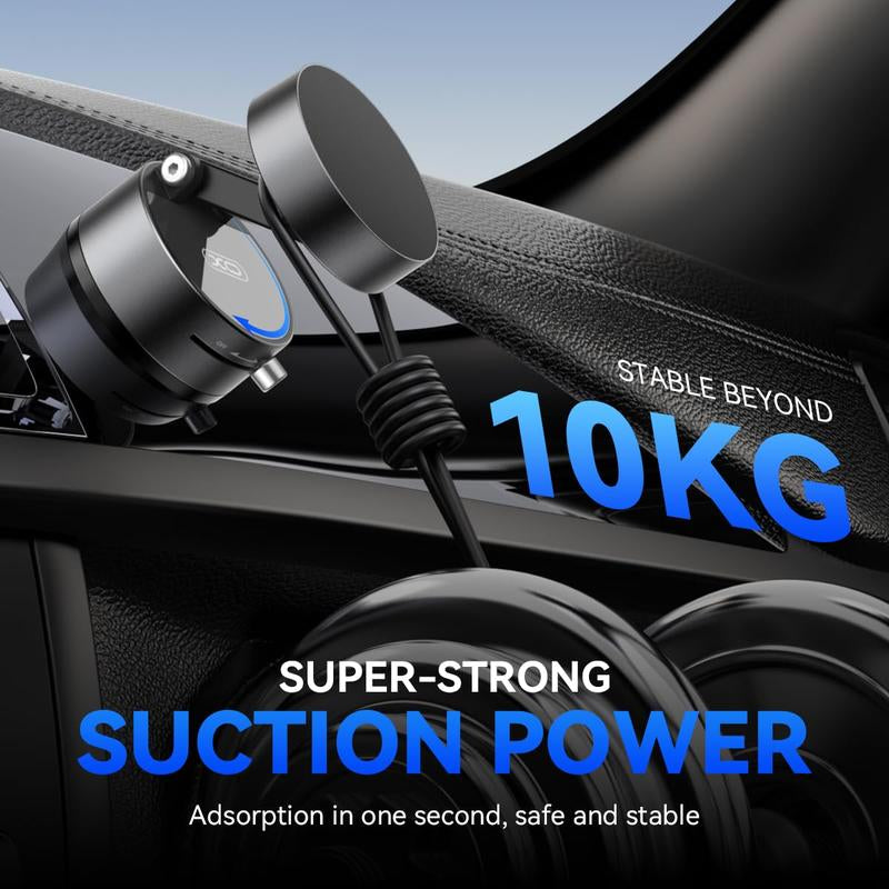 Vacuum Magnetic Suction Phone Holder, Upgraded 360° Adjustable Suction Cup Car Phone Mount, Hands-Free Cell Phone Holder for Car/Gym/Mirror/Smooth Surface, Compatible with Iphone 16/15/14/13/12 Series