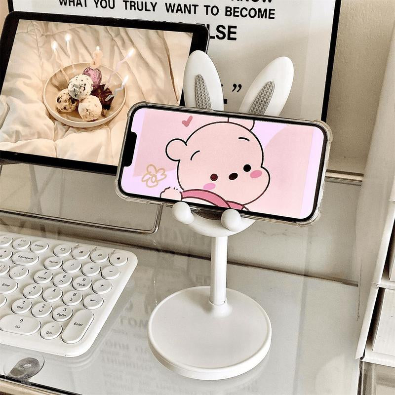 Adjustable Bunny Ear Mobile Phone Holder Compatible with All Phones in Pink & White Colors Phone Grip Holder Phone Stand Life Cell Phone
