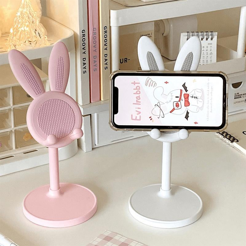 Adjustable Bunny Ear Mobile Phone Holder Compatible with All Phones in Pink & White Colors Phone Grip Holder Phone Stand Life Cell Phone