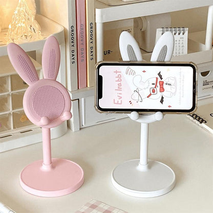 Adjustable Bunny Ear Mobile Phone Holder Compatible with All Phones in Pink & White Colors Phone Grip Holder Phone Stand Life Cell Phone